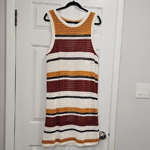 Nine West Dresses & Skirts - Striped Crochet Sleeveless Dress